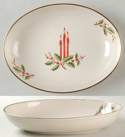 Christmas (Coupe) 10" Oval Vegetable Bowl