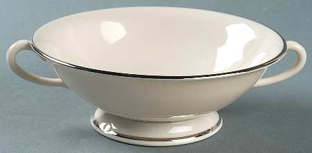 Classic Dignity Platinum Footed Cream Soup Bowl