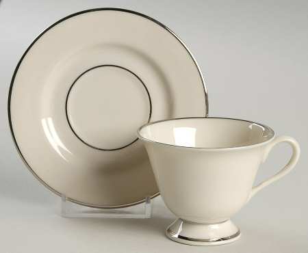 Classic Dignity Platinum Footed Demitasse Cup & Saucer Set