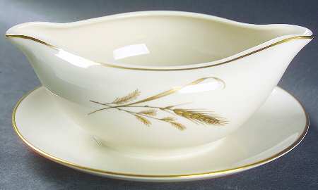 Golden Harvest Gravy Boat with Attached Underplate