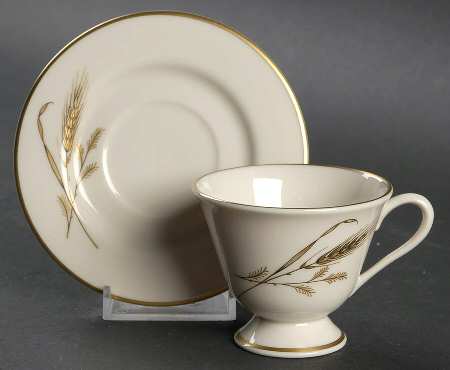 Golden Harvest Footed Demitasse Cup & Saucer Set