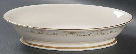 Kenwood Castle Gold and White 8" Oval Vegetable Bowl