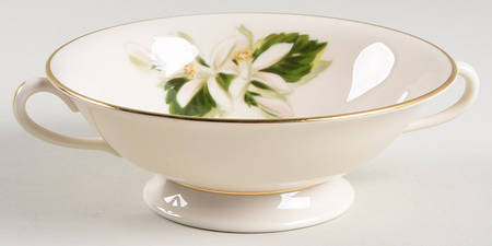 Orange Blossom & Gardenia Footed Cream Soup Bowl