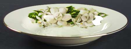 Orange Blossom & Gardenia Large Rim Soup Bowl