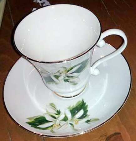 Orange Blossom & Gardenia Footed Cup & Saucer Set