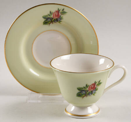 Romance Rose Footed Demitasse Cup & Saucer Set