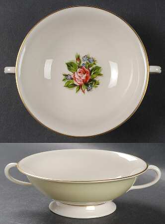 Romance Rose Footed Cream Soup Bowl