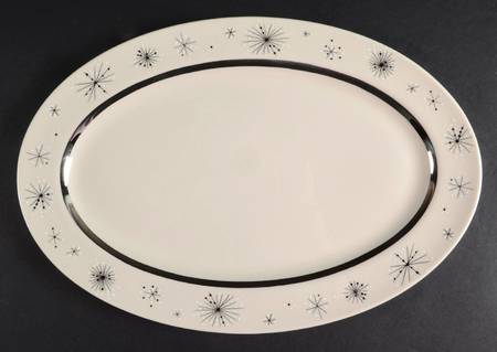 Romance of The Stars Cream 13" Oval Serving Platter