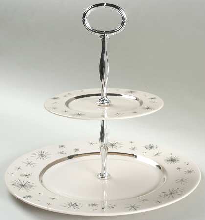 Romance of The Stars Cream 2 Tiered Serving Tray (Dinner&Bread/Butter Plate)