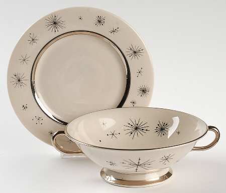 Romance of The Stars Cream Cream Soup Bowl & Bread Plate/Saucer  Set