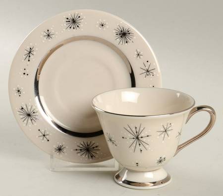 Romance of The Stars Cream Footed Demitasse Cup & Saucer Set