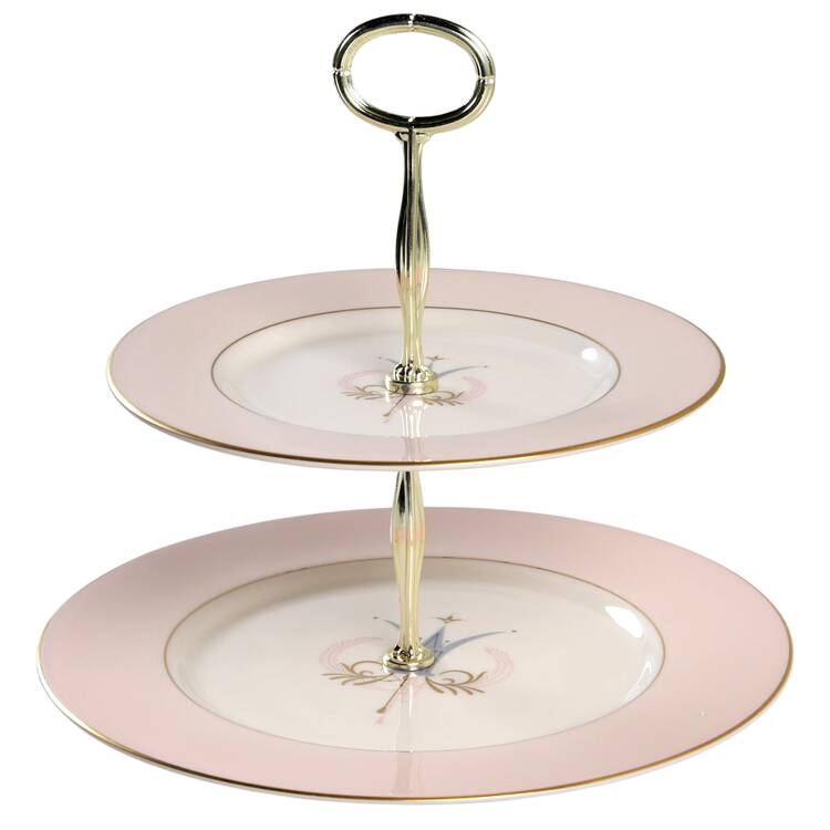 Royal Splendor 6 5/8"-10"  2 Tiered Serving Tray (Dp, Sp) HC