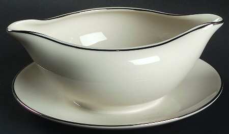 Serenity Gravy Boat with Attached Underplate by Fine Arts