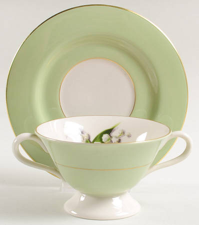 Springtime Footed Bouillon Cup & Saucer