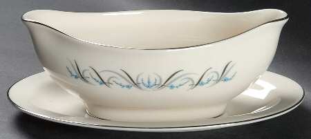 Waltz of Spring (Rim) Gravy Boat with Attached Underplate