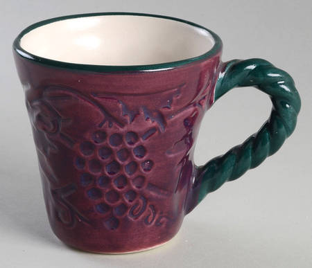 Grape Garland Embossed Pansy Purple Mug