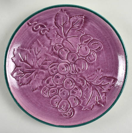 Grape Garland Embossed Pansy Purple Coupe Salad Plate