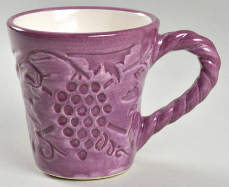 Grape Garland Embossed Pansy Purple Mug