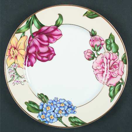Bariolage Des Fleurs (Buff Rim) by Fitz and Floyd