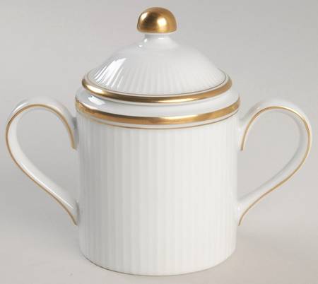 Classique d'Or White (Gold Ring, Verge and Trim) Sugar Bowl & Lid