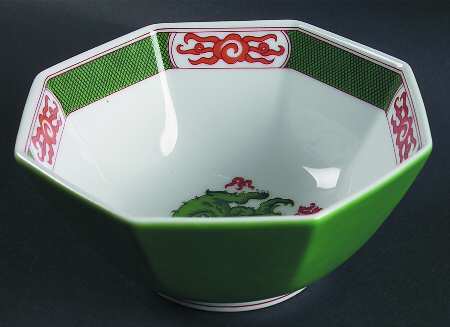 Dragon Crest Green 6" Octagonal Vegetable Bowl