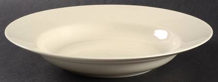 Herringbone (Fawn Brown on Buff) Large Rim Soup Bowl