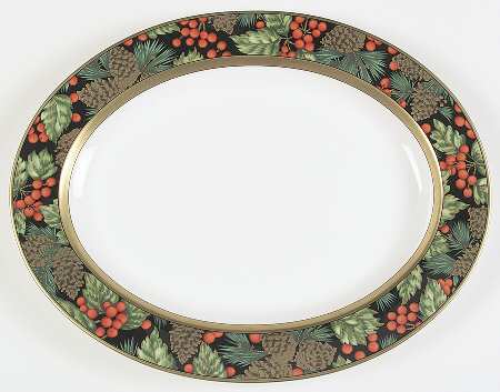 Holiday Pine 16" Oval Serving Platter