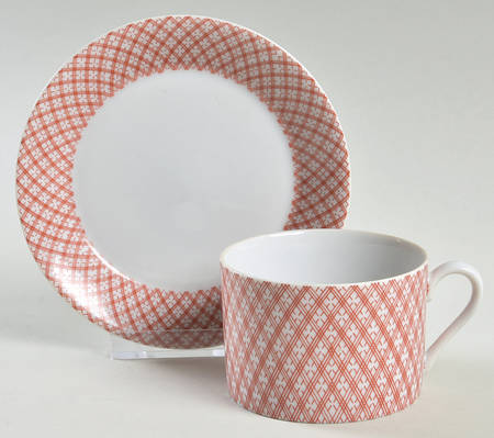 Japonaise Terra Cotta Flat Cup & Saucer Set