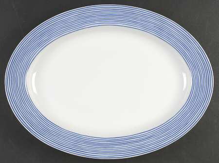 Les Bands Blue 14" Oval Serving Platter