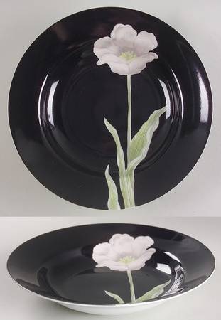 Midnight Poppy Large Rim Soup Bowl