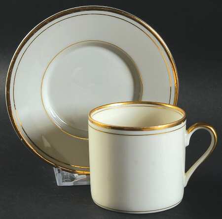 Palais Buff Flat Demitasse Cup & Saucer Set