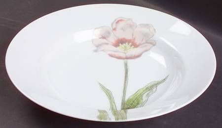 Pastel Poppy (White Background) Large Rim Soup Bowl