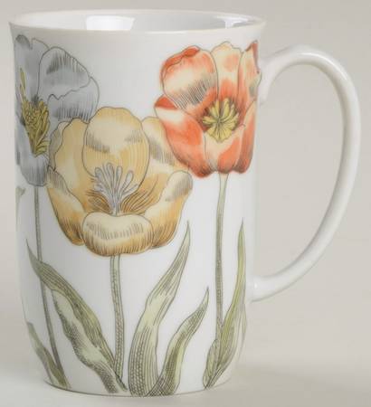 Pastel Poppy (White Background) Mug by Fitz and Floyd