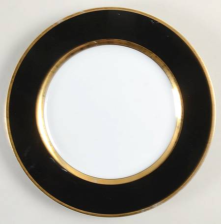 Renaissance Black On White Salad Plate