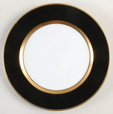 Renaissance Black On White Bread & Butter Plate