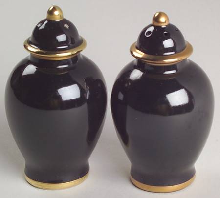 Renaissance Black On White Salt & Pepper Set