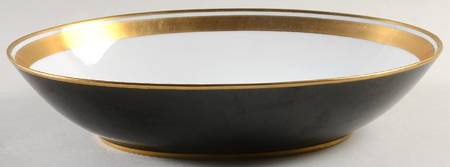 Renaissance Black On White 10" Oval Vegetable Bowl