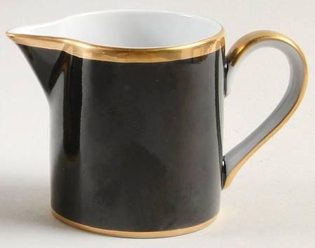 Renaissance Black On White Creamer