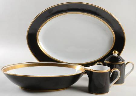 Renaissance Black On White 5 Piece Hostess Set