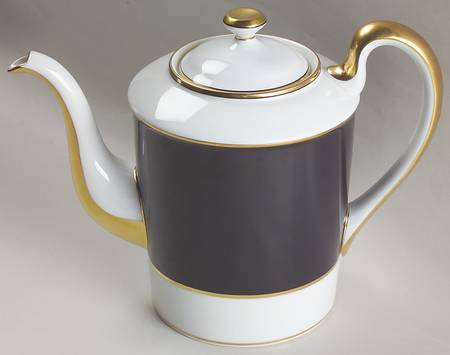Renaissance Black On White Coffee Pot & Lid