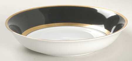 Renaissance Black On White Fruit/Dessert (Sauce) Bowl