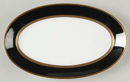 Renaissance Black On White Relish/Gravy Underplate