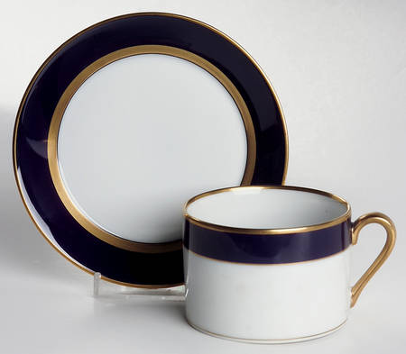 Renaissance Cobalt Blue (Japan) Flat Cup & Saucer Set