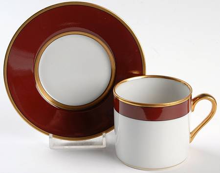 Renaissance Cinnabar Flat Demitasse Cup & Saucer Set