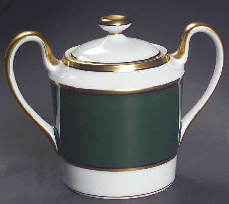 Renaissance Dark Green Sugar Bowl & Lid