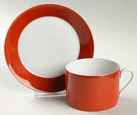 Rondelet Terra Cotta Flat Cup & Saucer Set