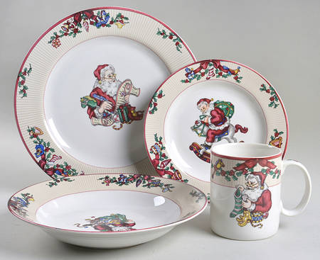 Santa's List 4 Piece Place Setting
