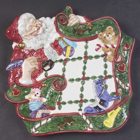 Santa's List Figural Canape Plate