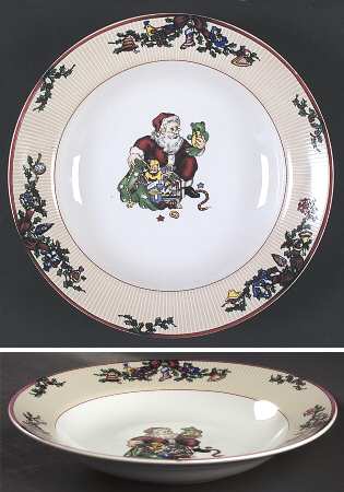 Santa's List Large Rim Soup Bowl