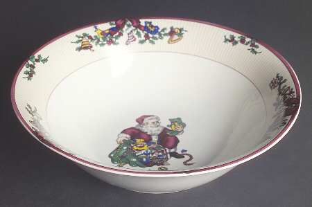 Santa's List 9" Round Vegetable Bowl